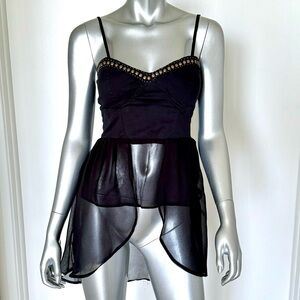 ANGIE Black Top with studs, Size M